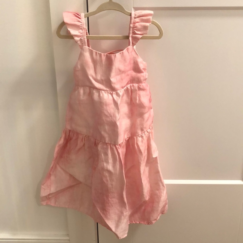 Zara Girl’s Pink Tie Die Ruffle Dress